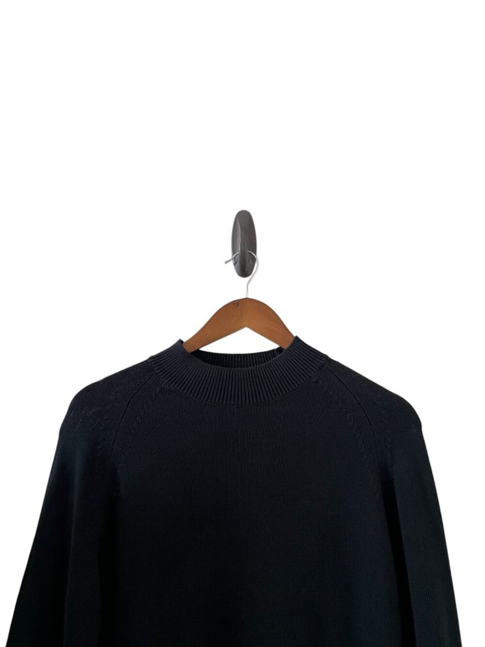 Everlane Mock Turtleneck Cotton Sweater In Black Size S - Picture 3 of 13